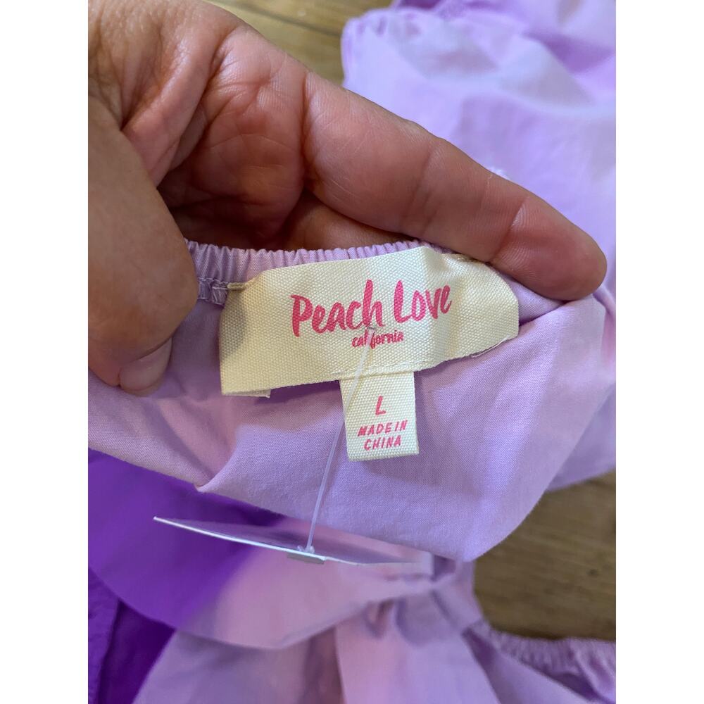 NWT Peach Love Lilac Sequin Cocktail Glasses Applique Open Back Top w/Bow Tie - Picture 6 of 11